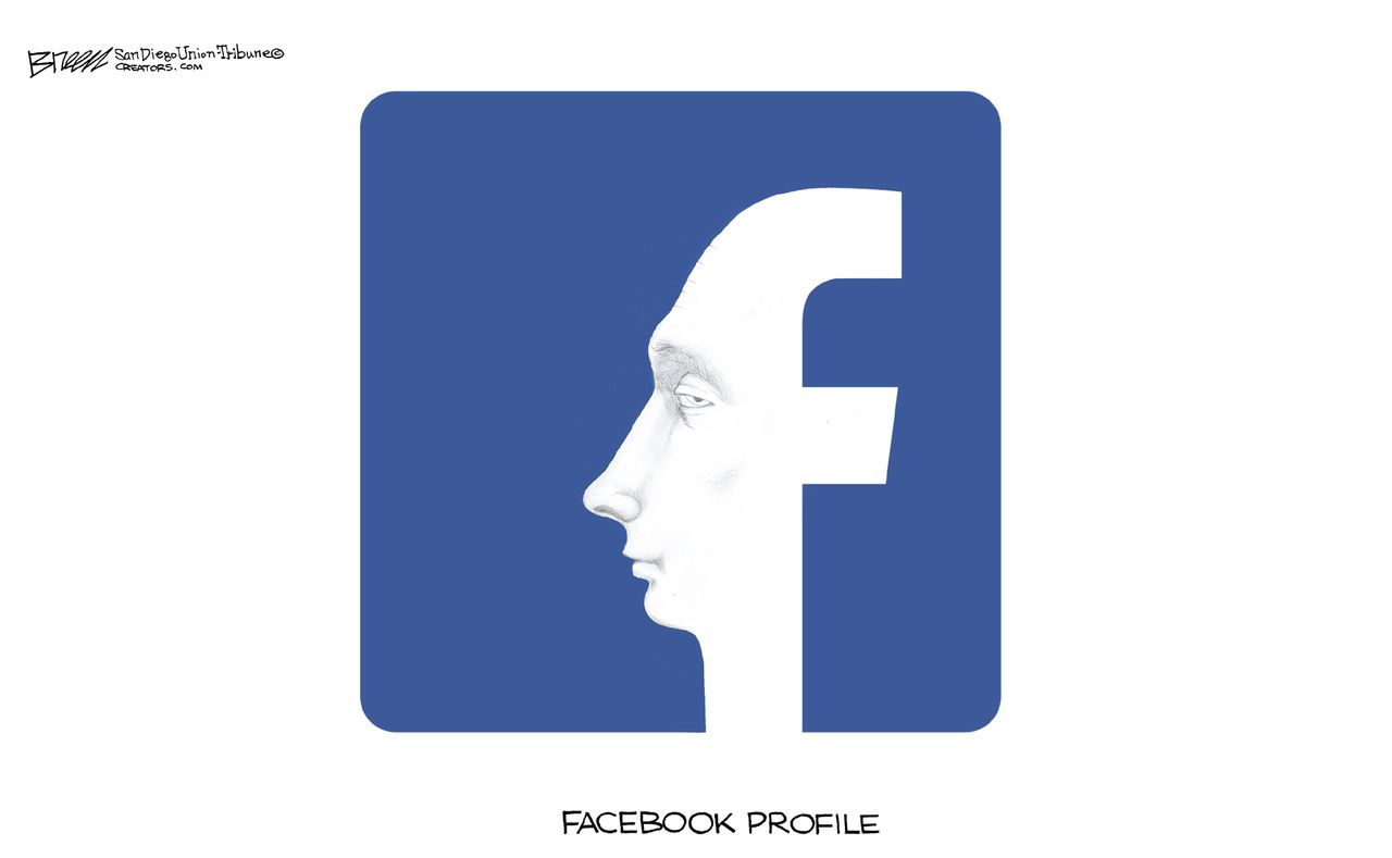 Political cartoon U.S. Facebook Russia