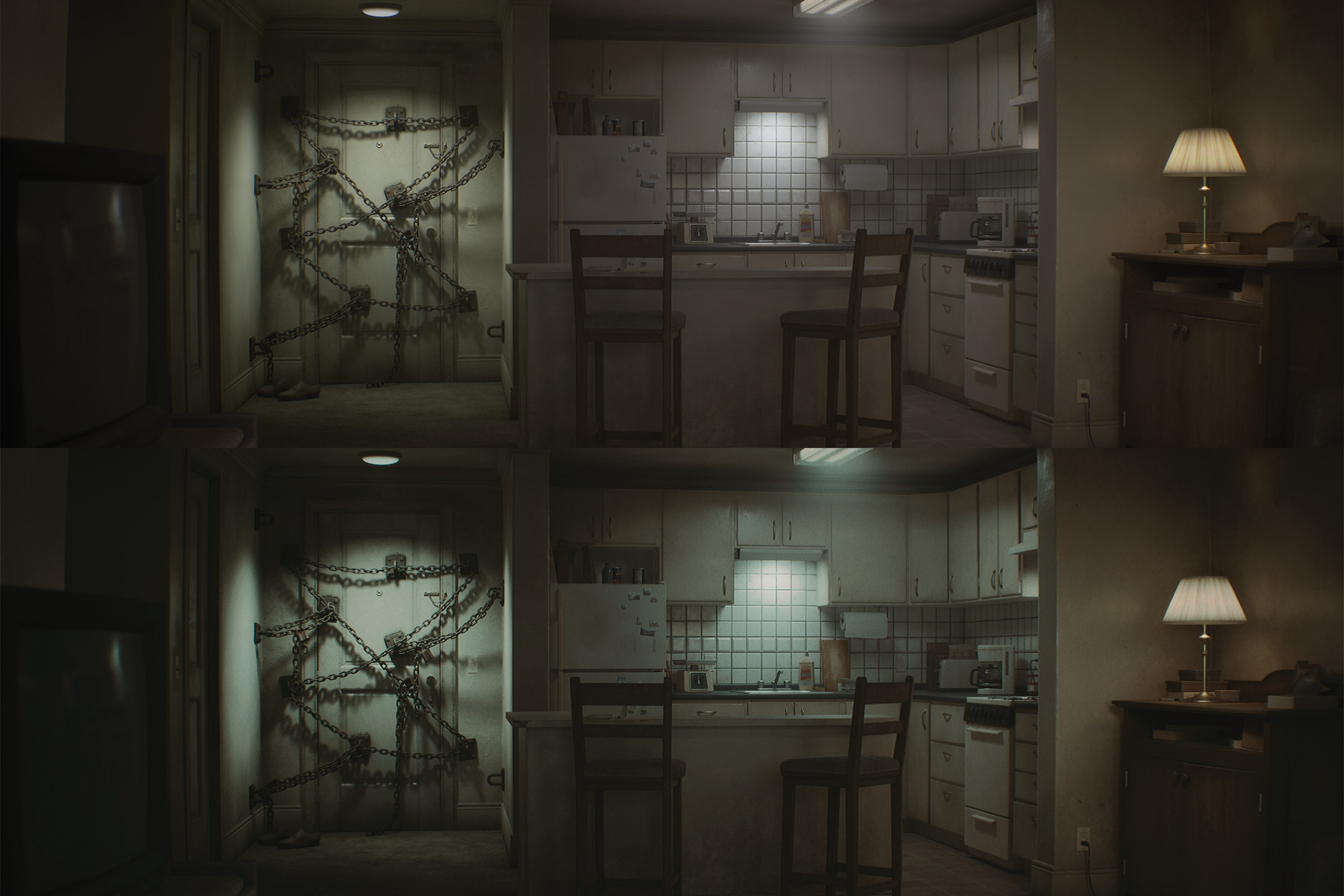 3D render of the room from Silent Hill 4 in Unreal Engine 5, by Maxim Dorokhov