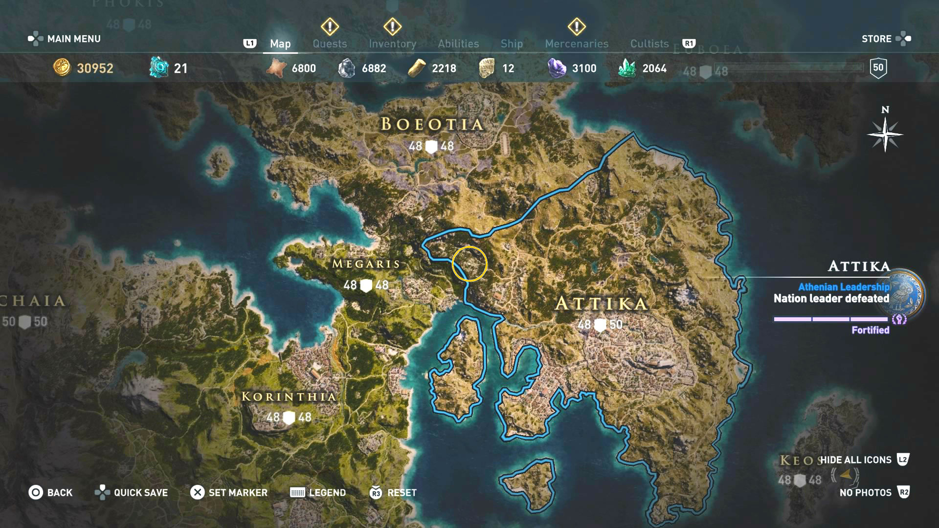 Аттика карта assassins creed odyssey