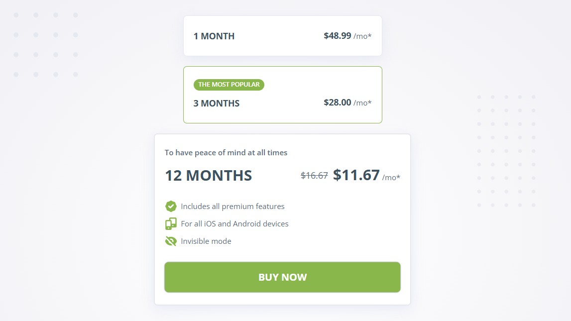 mSpy pricing
