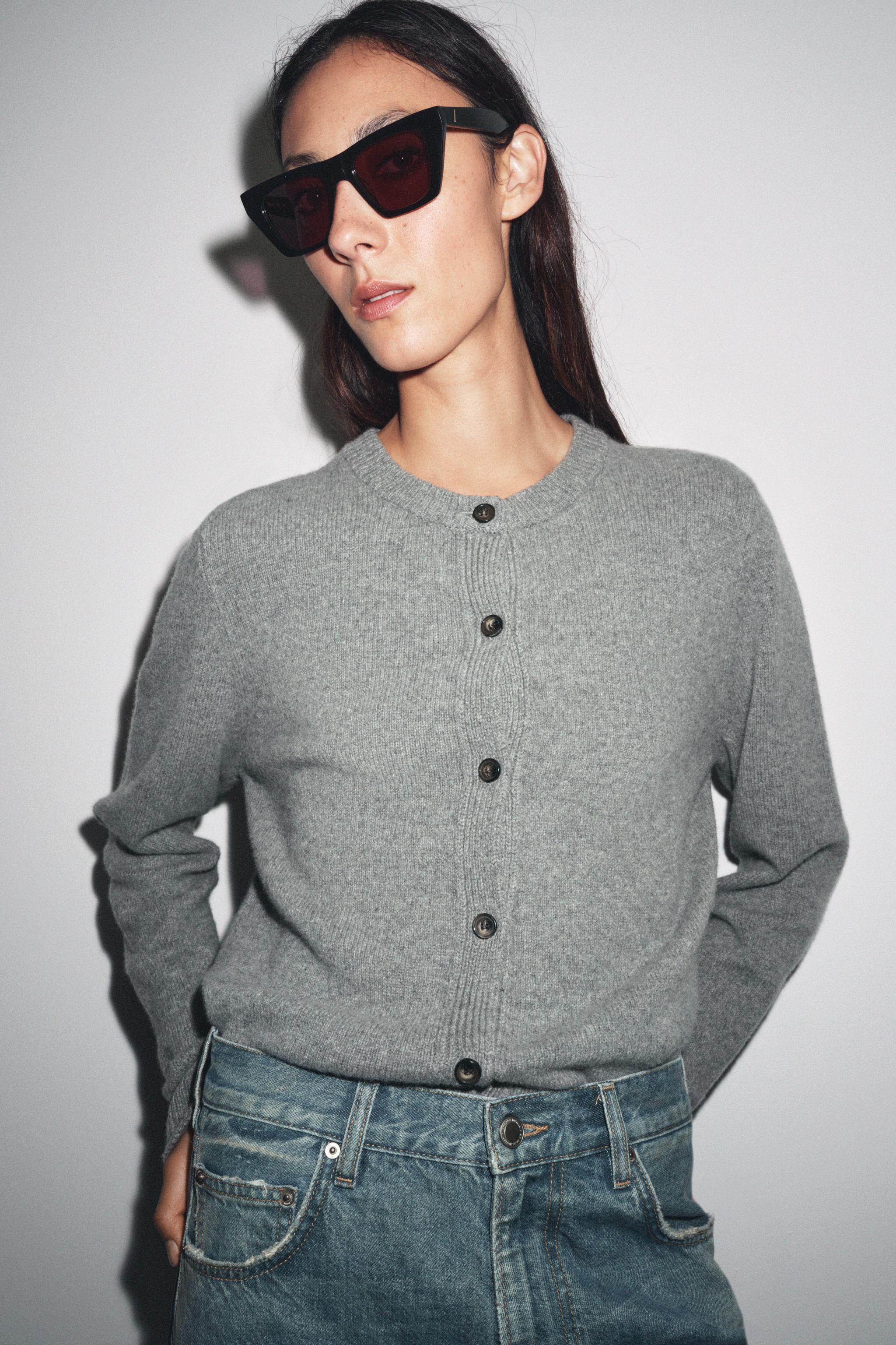 Cashmere and Wool Basic Cardigan