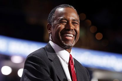 Ben Carson grins at the Republican National Convention. 