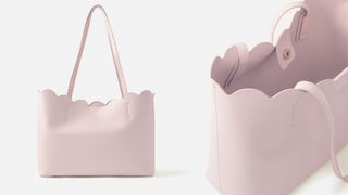 scalloped edged pink pastel tote bag Accessorize