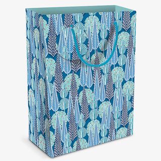 Blue tree patterned gift bag