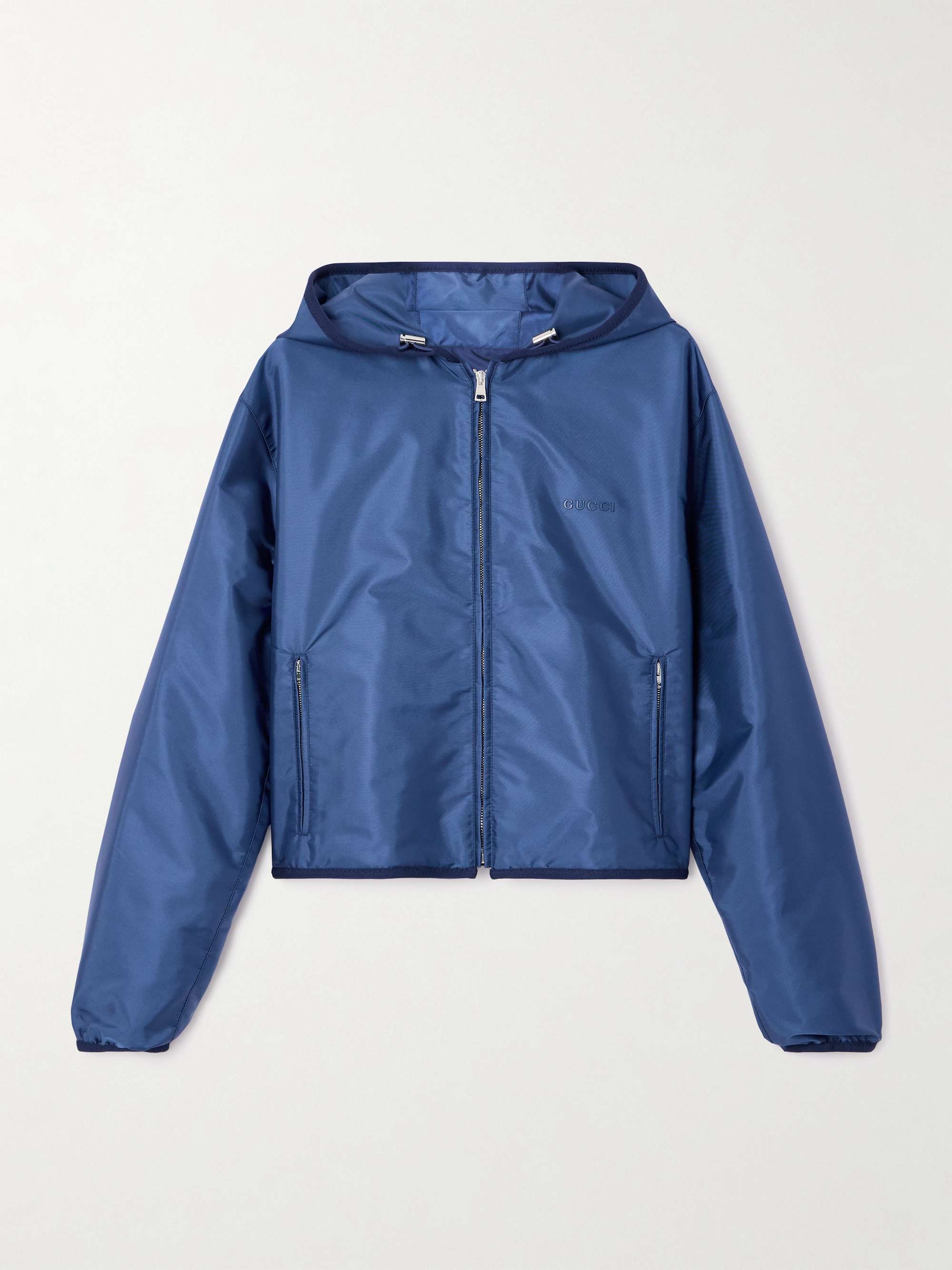 Hooded Gabardine Bomber Jacket