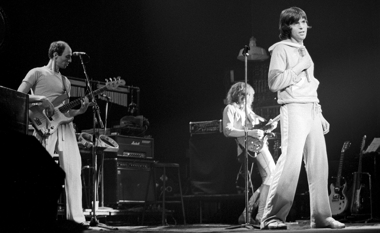 NEW YORK CITY - DECEMBER 7: English singer, songwriter, musician, record producer and activist Peter Garbiel performs with Genesis during their &quot;The Lamb Lies Down On Broadway&quot; tour, at the Academy of Music in New York, NY on December 7, 1974. (Photo by Jeff Hochberg/Getty Images)
