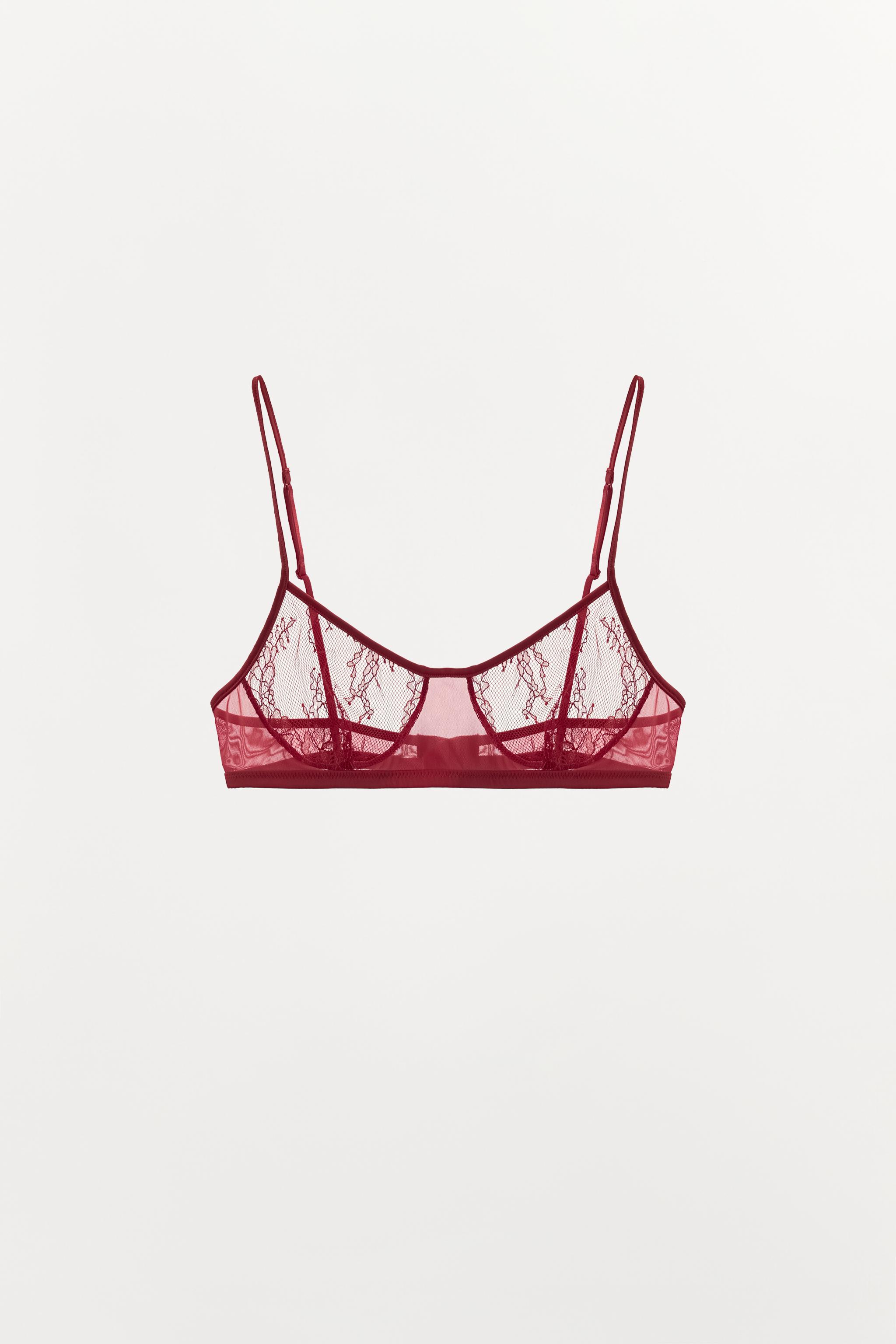 Lace Bra - Dark Red - Xs