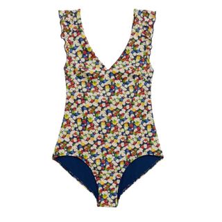 & Other Stories Ruffle V-Neck Swimsuit