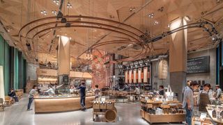 Building, Interior design, Architecture, Food court, Lobby, Restaurant, Mixed-use,