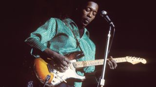 Buddy Guy performs on the American Folk Blues Festival tour in London, October 1965