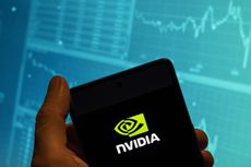 The Nvidia logo on a phone screen