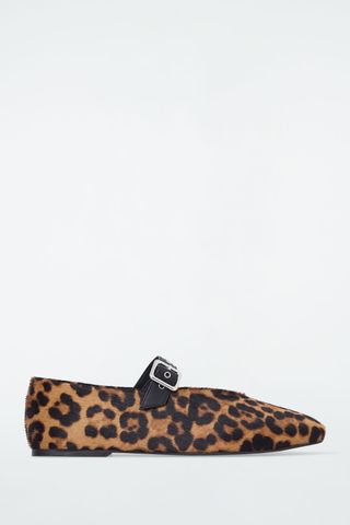 Leopard-Print Pony Hair Ballet Flats