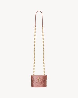 Women's June Micro Box Bag in Satin in Dragee