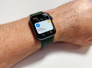 Watchos 8 Home App displayed on an Apple Watch Series 4