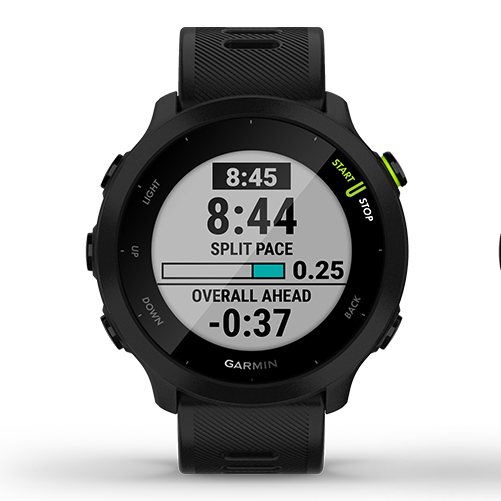 PacePro screen on the Garmin Forerunner 55