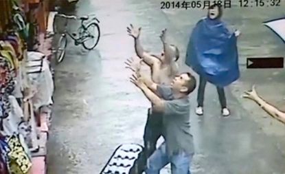 This video of a man catching a falling baby might be China's 'Evolution of Dance'