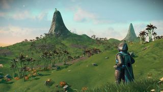 A lush green planet found in No Man's Sky