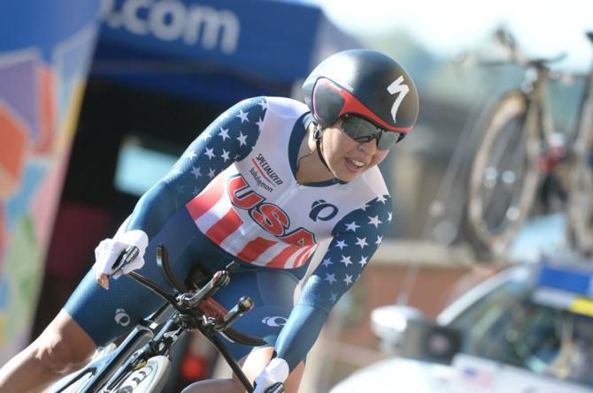 Carmen Small (USA) on a bronze medal-winning ride in the time trial world championship