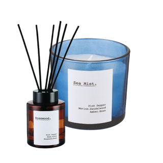 Aldi difuser in rosewood and sea mist candle