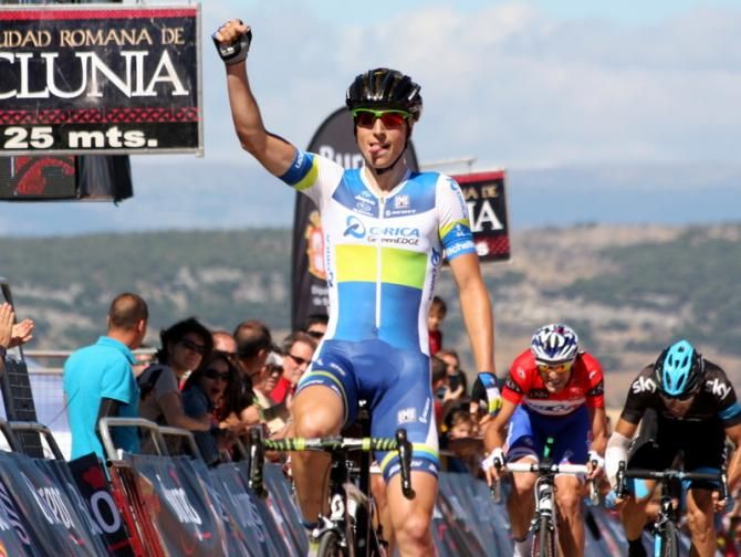 Jens Keukeleire (Orica-GreenEdge) celebrates his success
