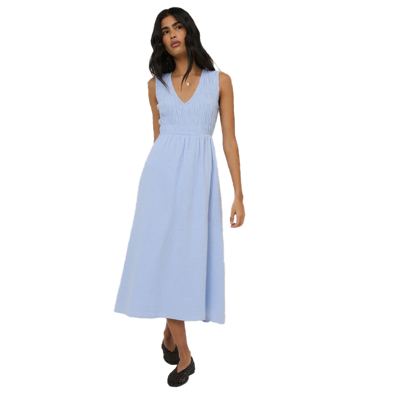 Blue sleeveless shirred dress, Nobody's Child