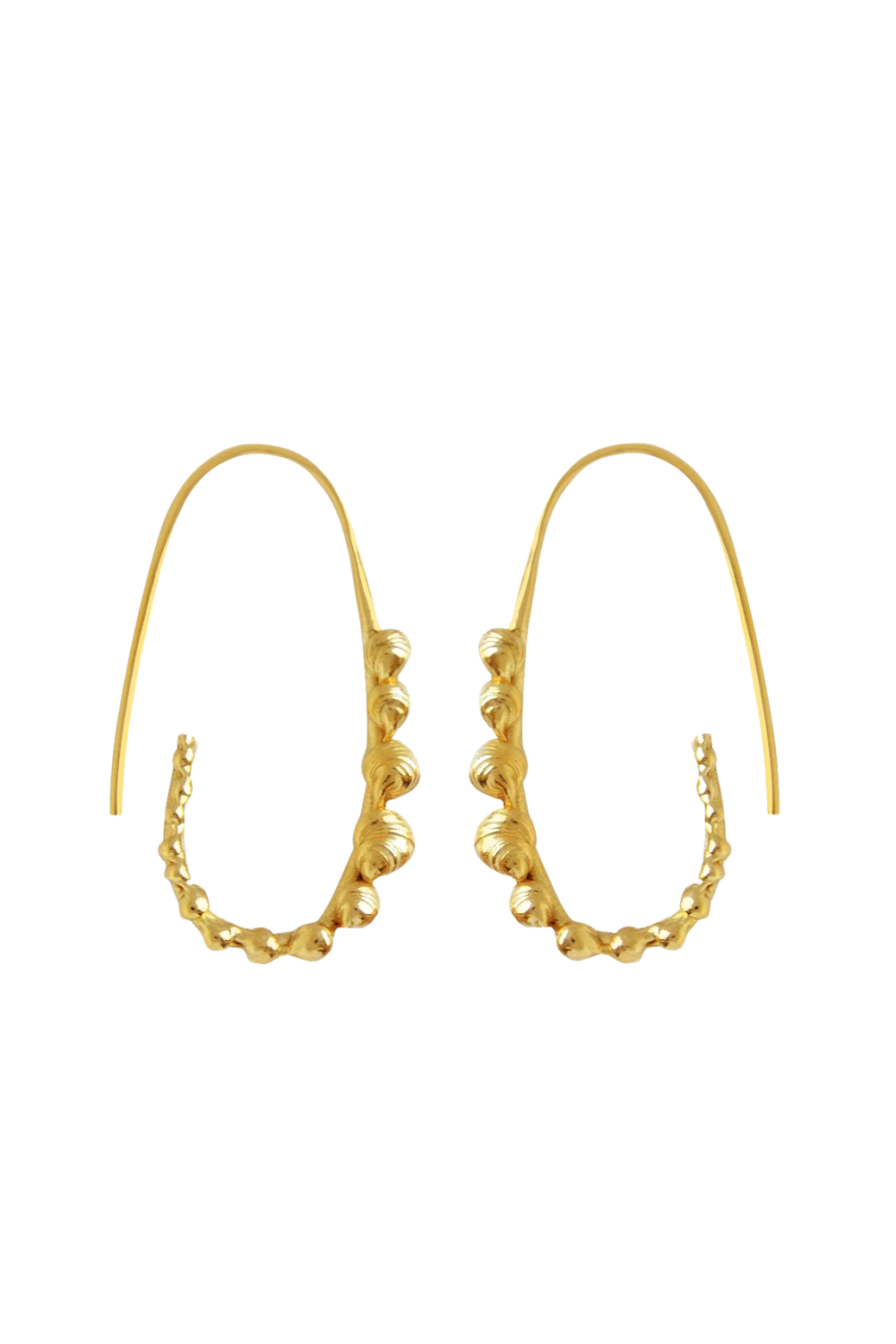 ethical jewellery: gold bubble hoops with a looped design