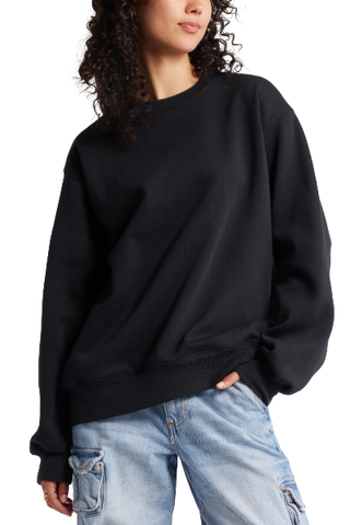 BP. Fleece Detail Oversize Crewneck Sweatshirt