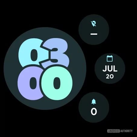 Pixel Watch 2 watch face with bold numbers