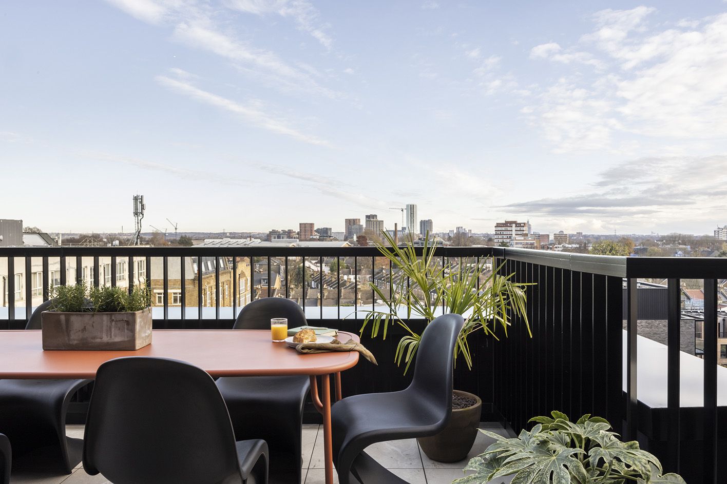 baclony with black railings at Vabel Lawrence Penthouse