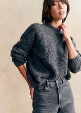 Otis Jumper - Charcoal Grey - Baby Alpaca - Sézane