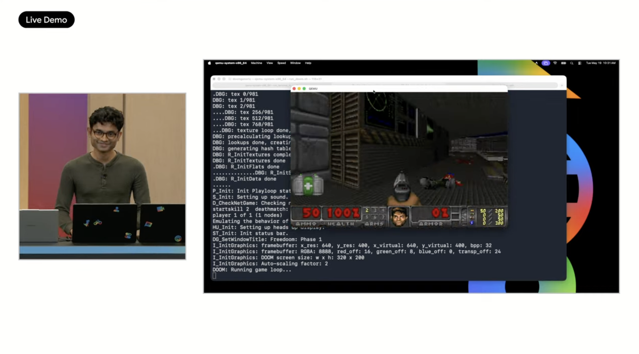 google using a mac during google io
