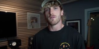 Logan Paul doing a standup interview and talking to the camera.