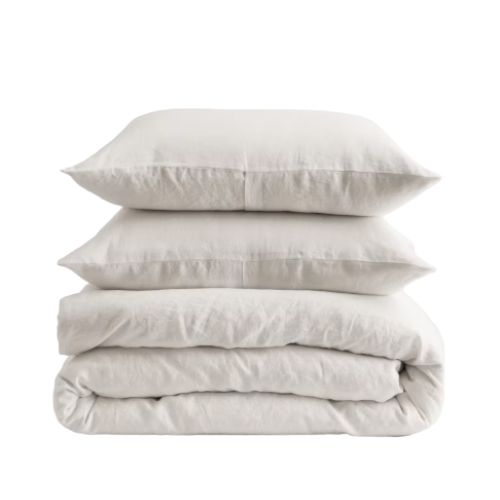 Quince, European Linen Duvet Cover Set (Sand)