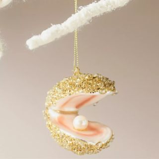 Oyster Shell Glass Ornament