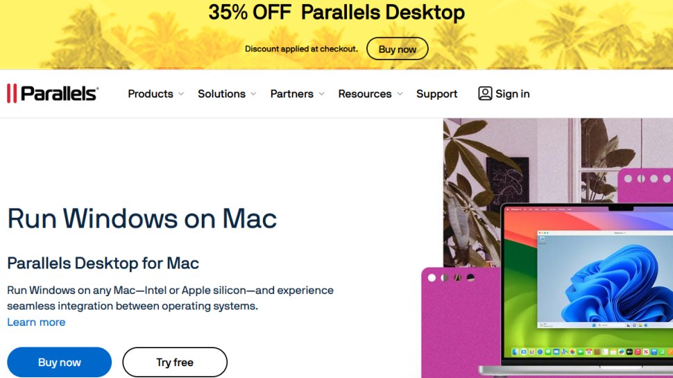 Parallels Desktop website screenshot (June 2025).