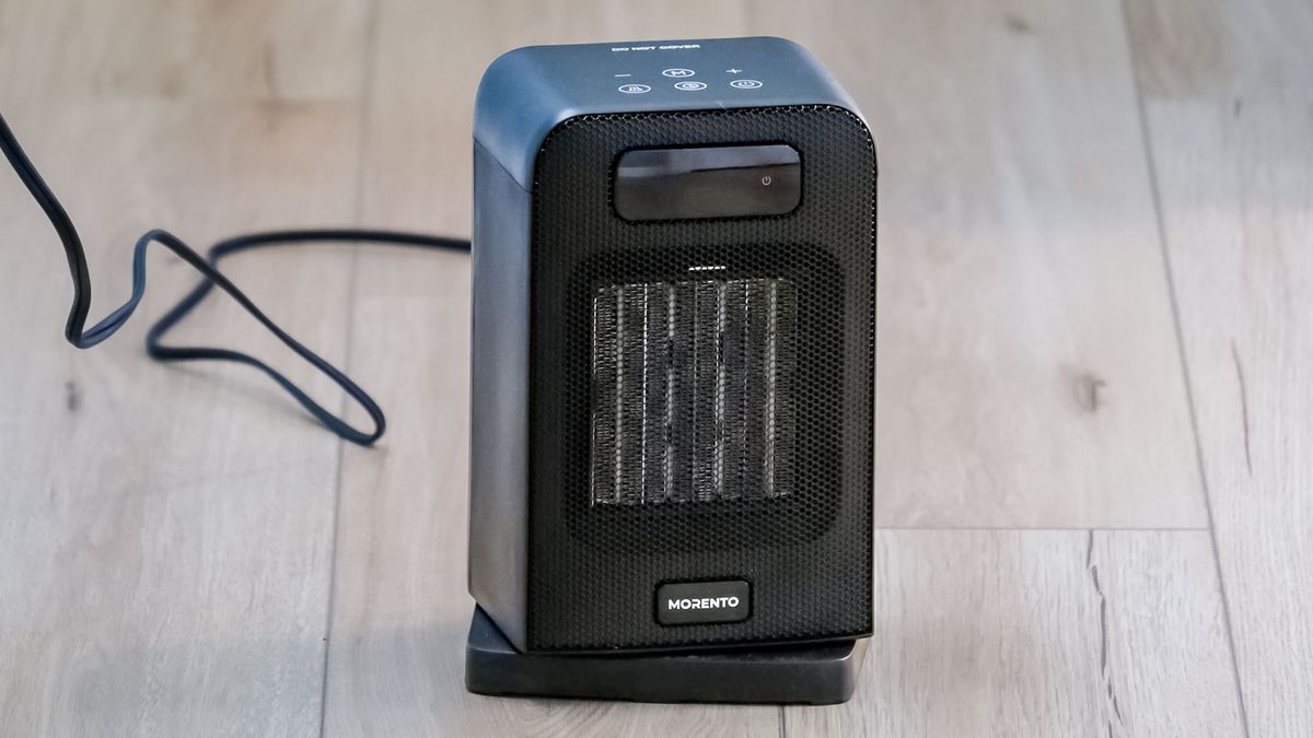 Morento space heater on floor