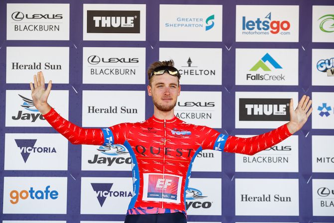 Jonas Rutsch (EF Pro Cycling) took the red jersey as most aggressive rider on stage 4 of the 2020 Herald Sun Tour