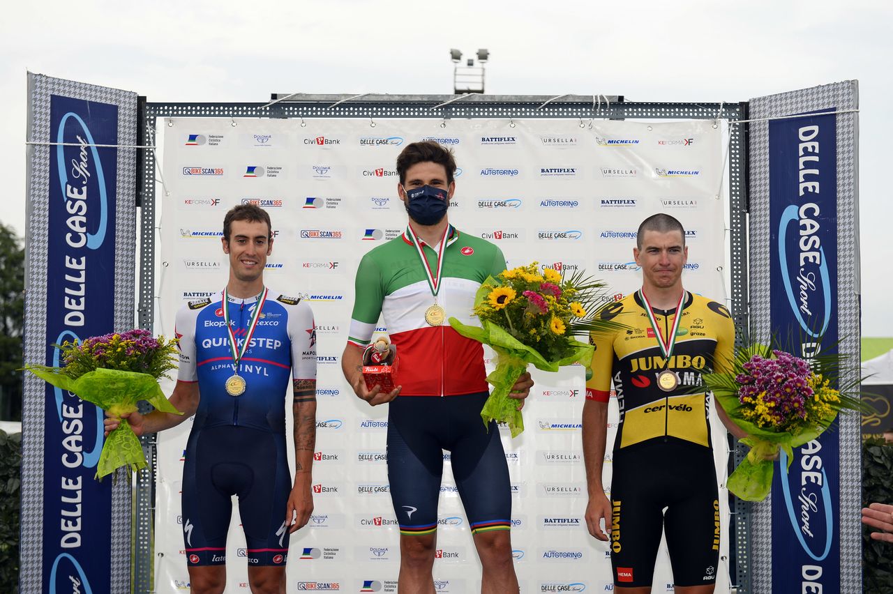 National Championships Italy 2022 - ITT - San Giovanni al Natisone - San Giovanni al Natisone 35,6 km - 22/06/2022 - Mattia Cattaneo (ITA - Quick-Step Alpha Vinyl Team) - Filippo Ganna (ITA - INEOS Grenadiers) - Edoardo Affini (ITA - Team Jumbo - Visma) - photo Tommaso Pelagalli/SprintCyclingAgency&Acirc;&copy;2022