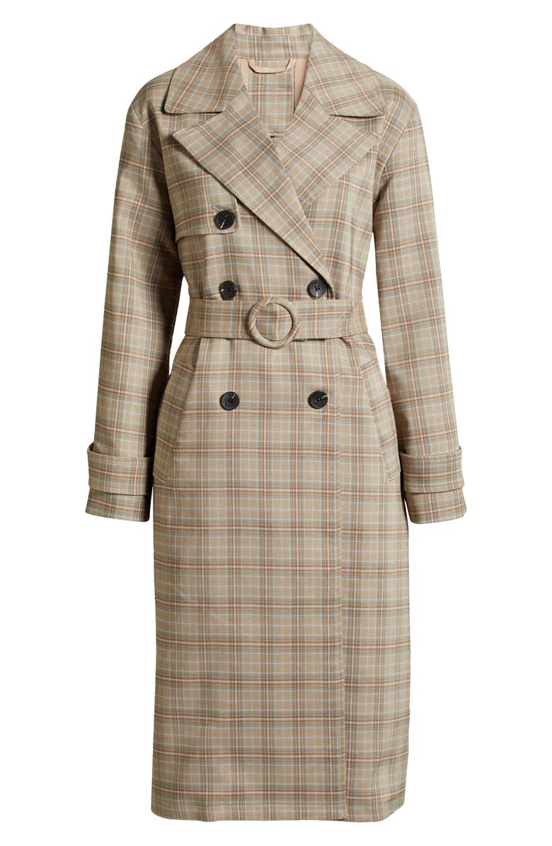 Plaid Trench Coat