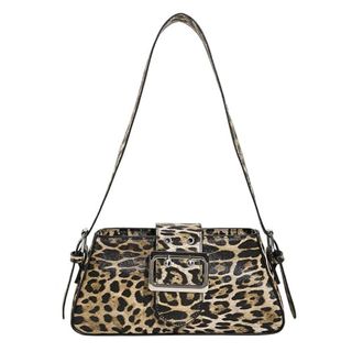 Leopard Print Shoulder Bag Cheetah Print Hobo Handbag Women Leather Vintage Clutch Handbag Purse (khaki)