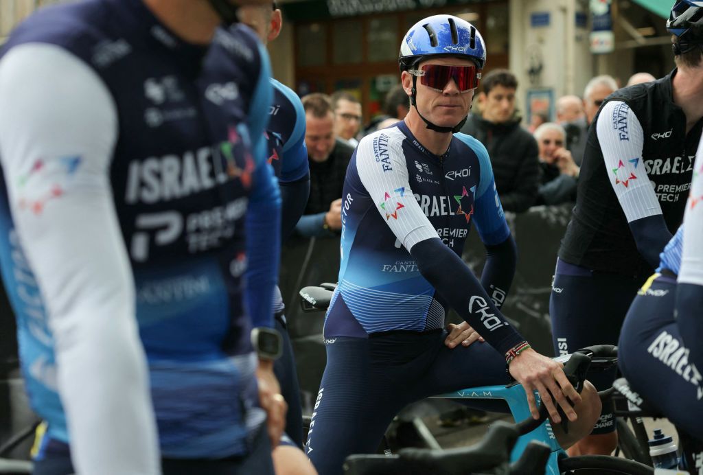 Riders before the start of Dauphine 2024 stage 1