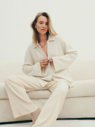 Reformation, Fantino Cashmere Collared Cardigan