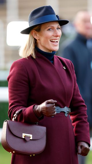 Zara Tindall attends Festival Trials Day at Cheltenham Racecourse on January 27, 2024