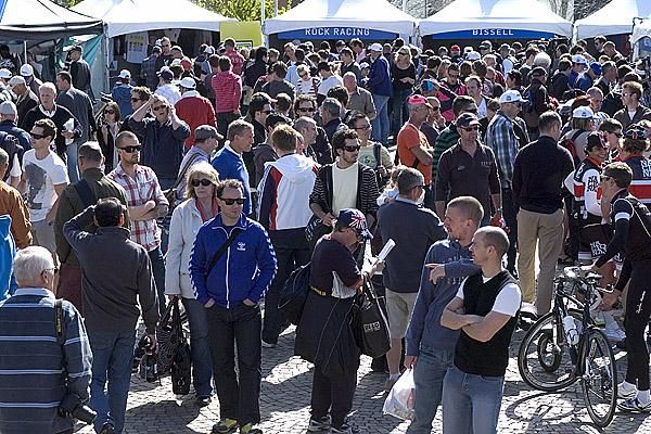 A great corwd turned out for the final stage of the tour and many wandered around the Tour Village.