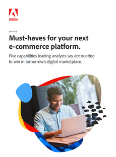 Man on a laptop in a colourful bubble - whitepaper from Adobe