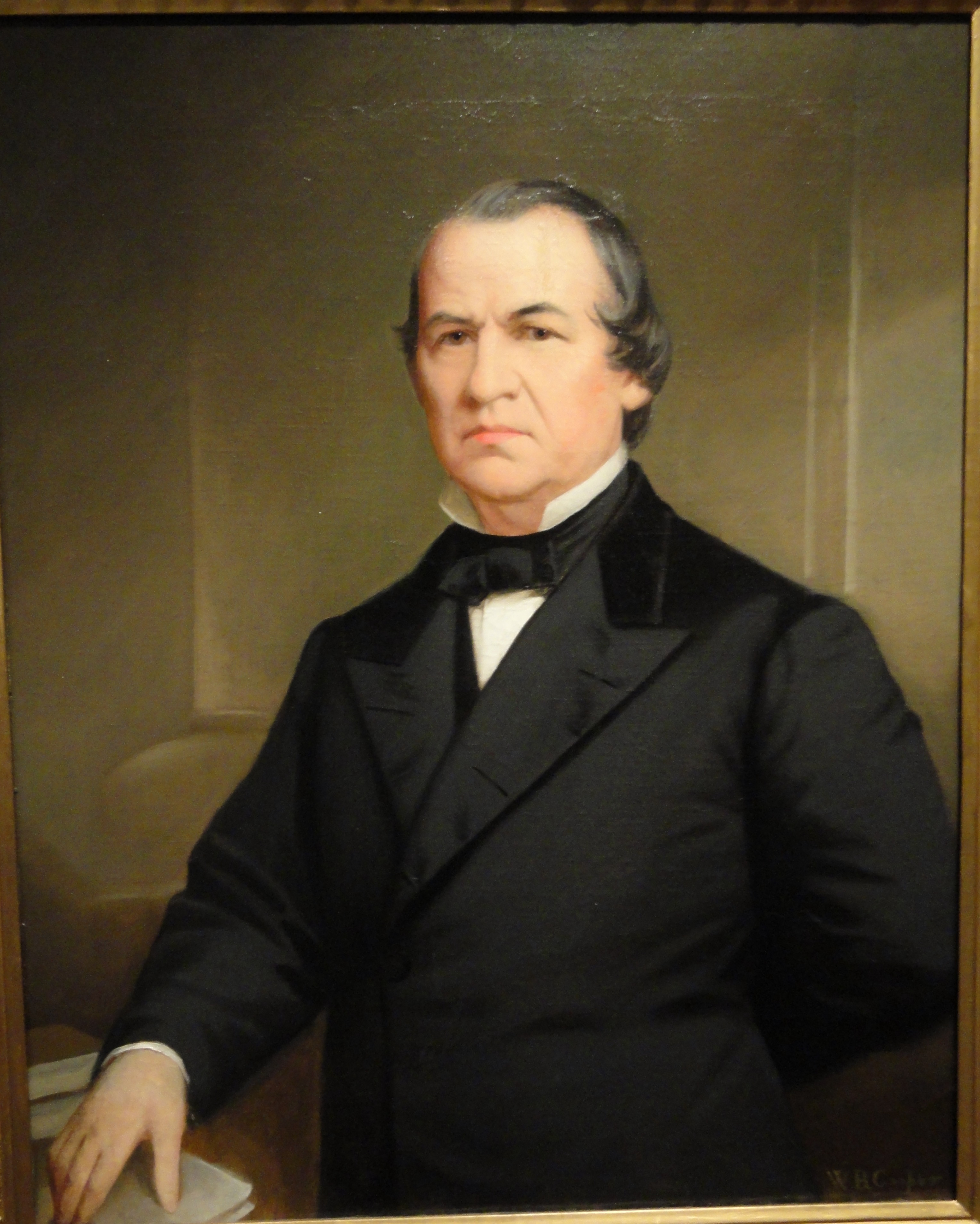 A portrait of Andrew Johnson.