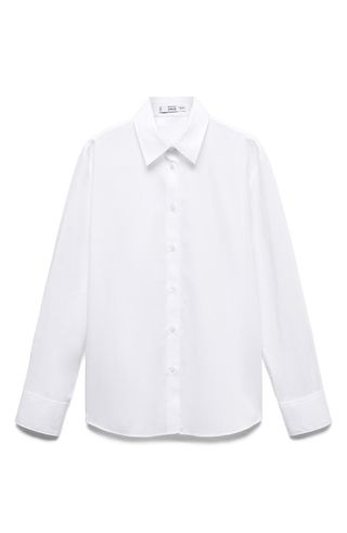Oversize Cotton Blend Button-Up Shirt