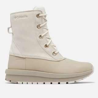 white lace up snow boots