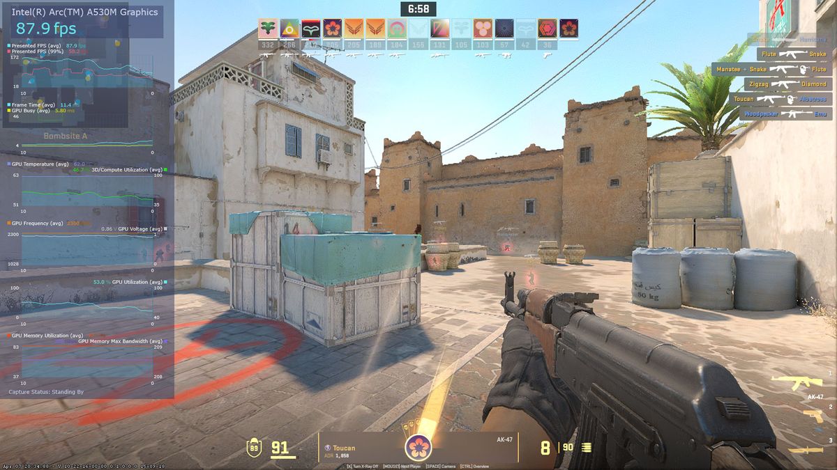 Lenovo LOQ 15IAX9I running Counter-Strike 2