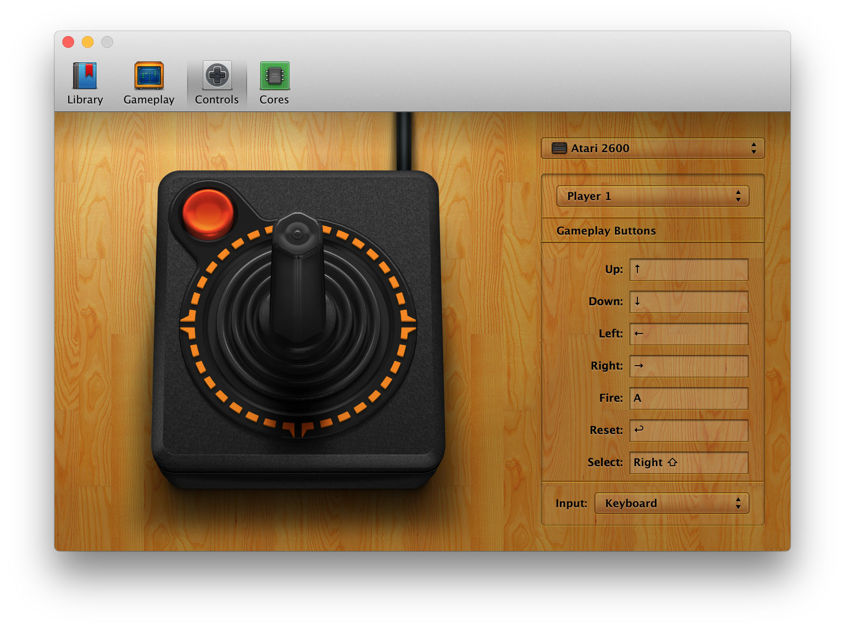 OpenEmu game controller settings